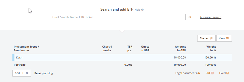Add/delete an ETF