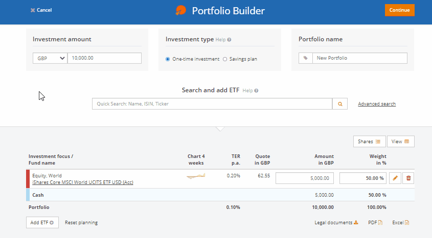 Replace an ETF: Compare with similar products