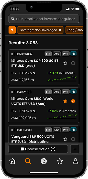 justETF App ETF Filter