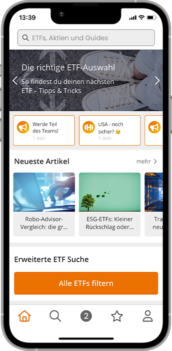 justETF App Home screen