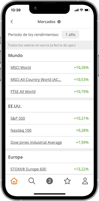 justETF App clasificación de los mejores ETF