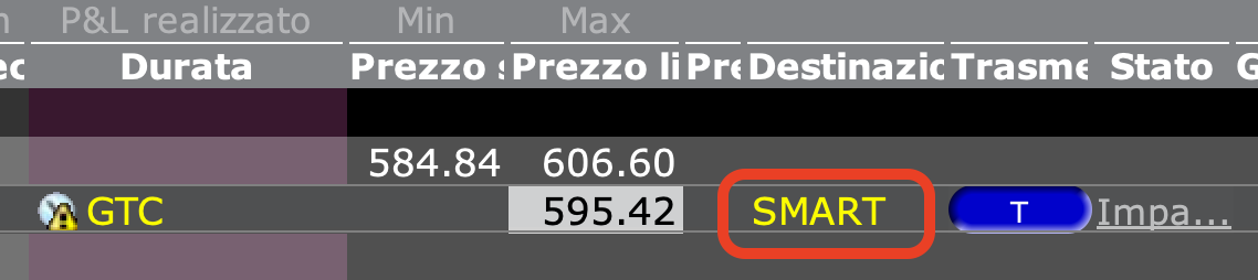 Destinazione SMART dell'ordine