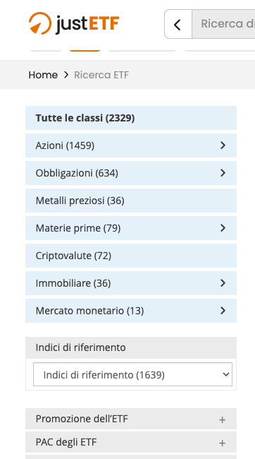 Indici di riferimento