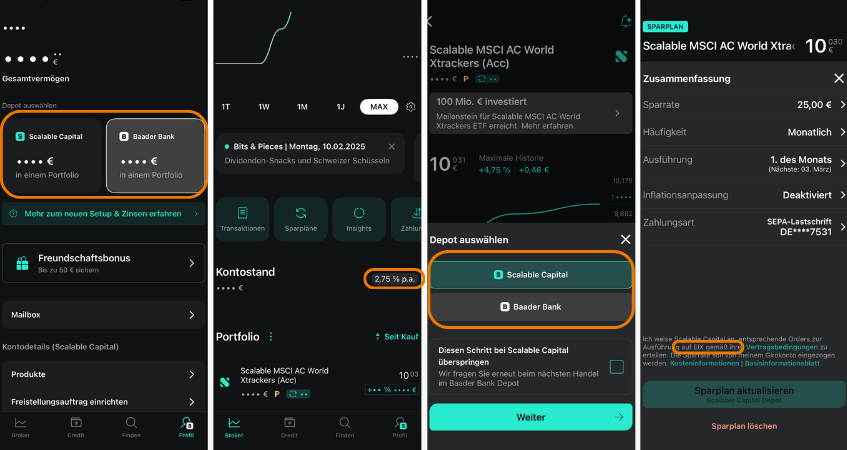Ein Blick auf das neue Setup des Scalable Capital Brokers