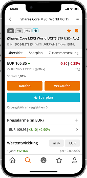 justETF App ETF Profile
